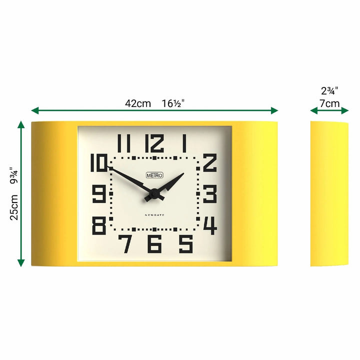 Newgate Metro Retro Mid Century Bold Wall Clock Yellow 42cm NG-MET3CY 6