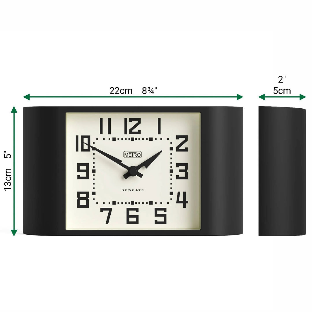 Newgate Mini Metro Retro Compact Bold Mantel Clock Black 22cm NG-MANMMET3K 6