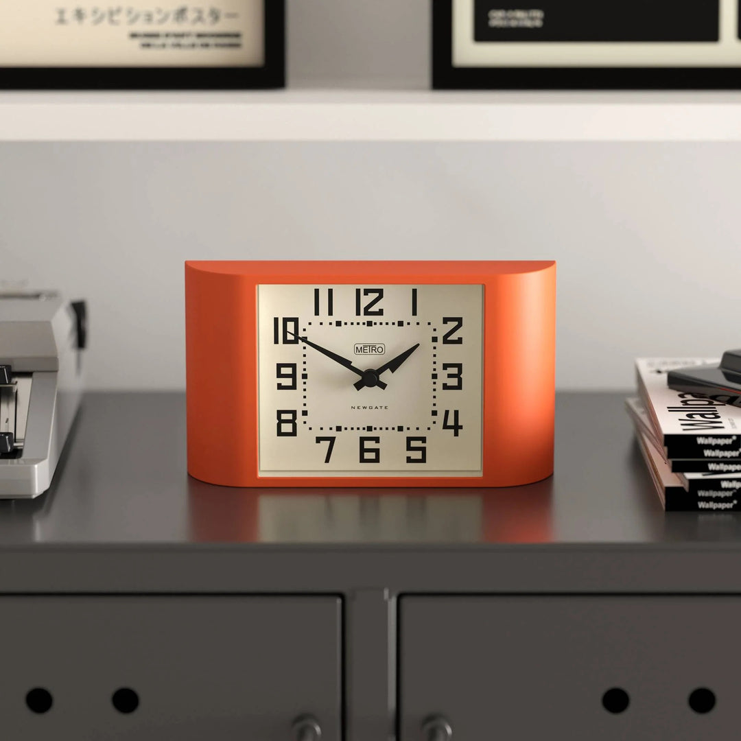 Newgate Mini Metro Retro Compact Bold Mantel Clock Orange 22cm NG-MANMMET3PO 3