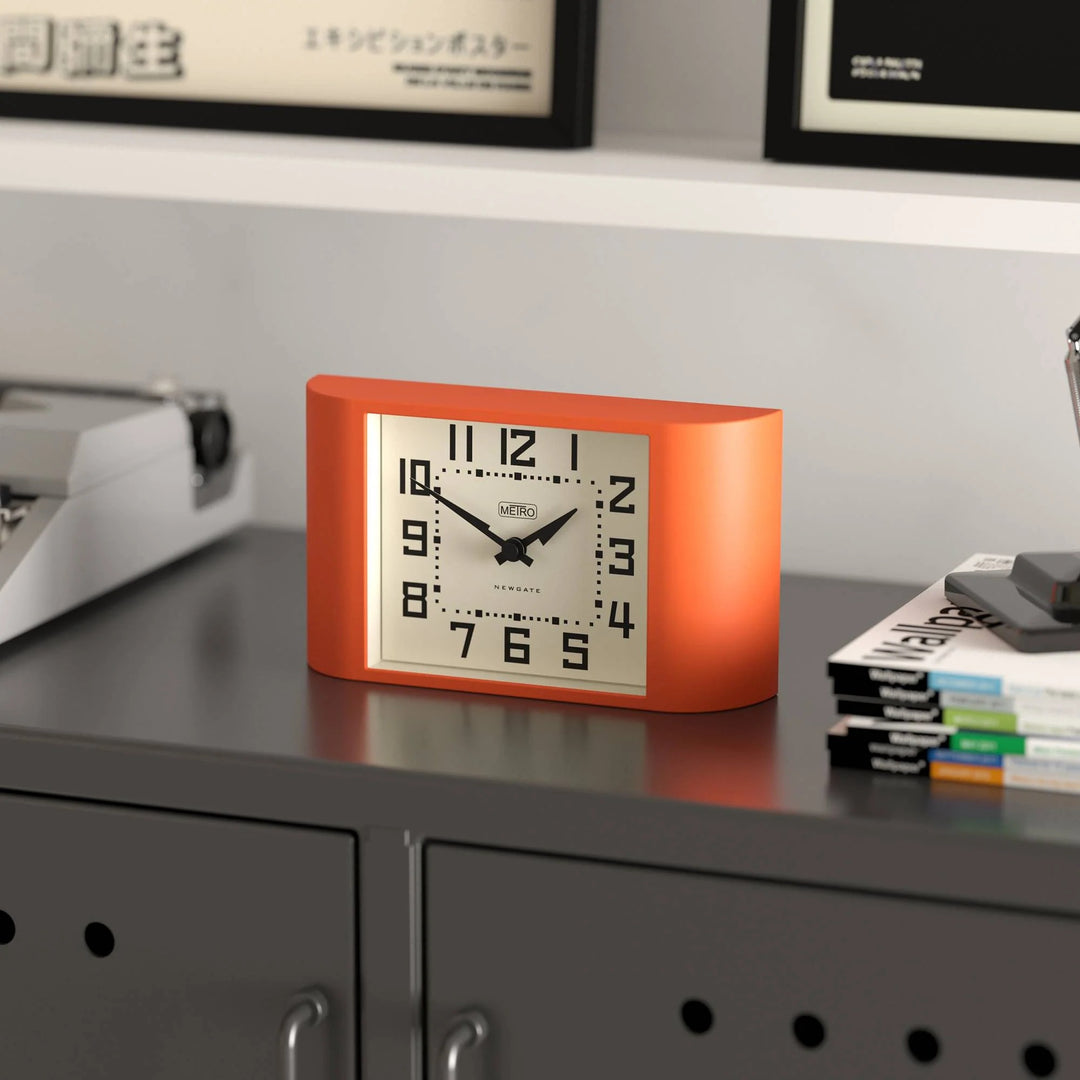 Newgate Mini Metro Retro Compact Bold Mantel Clock Orange 22cm NG-MANMMET3PO 4