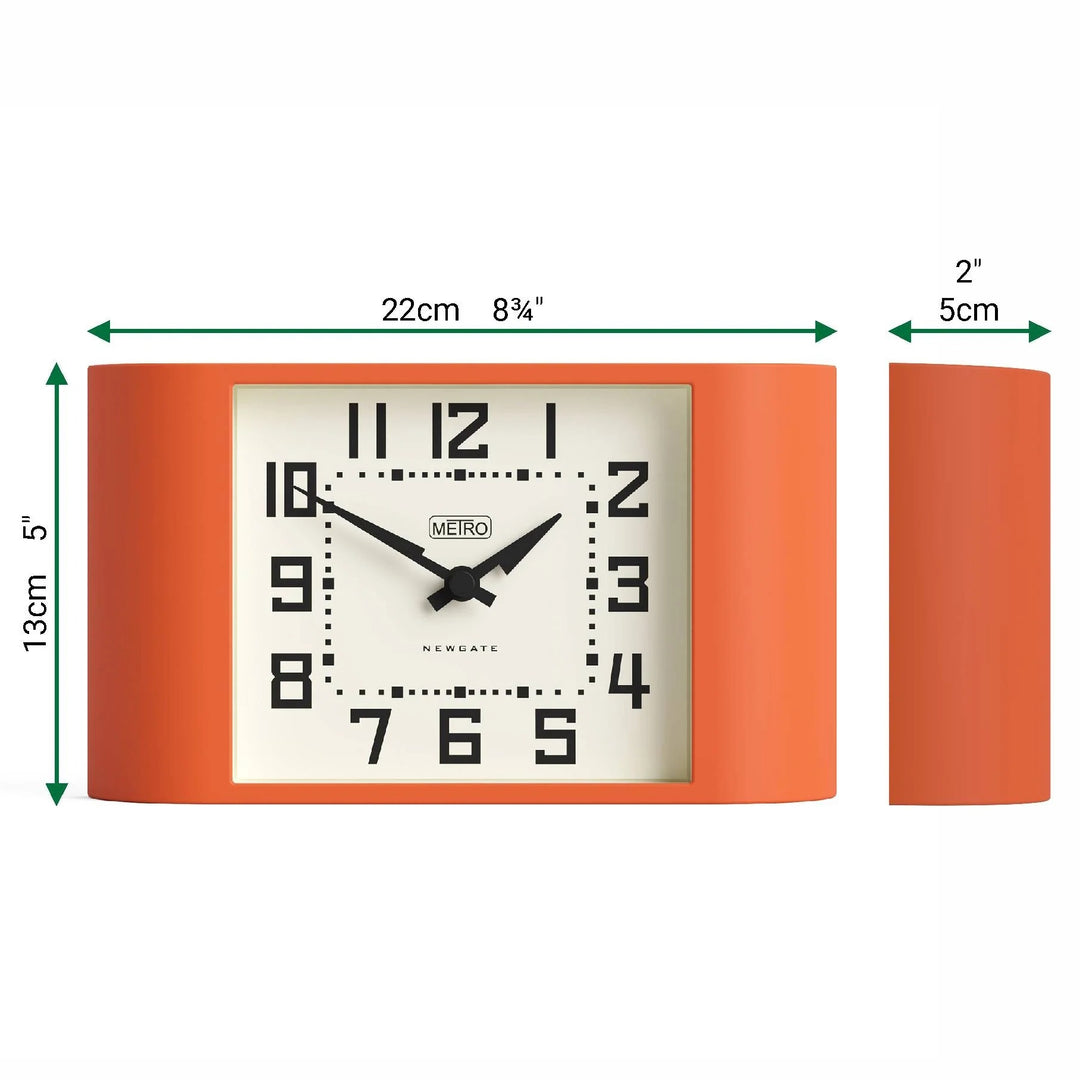Newgate Mini Metro Retro Compact Bold Mantel Clock Orange 22cm NG-MANMMET3PO 6