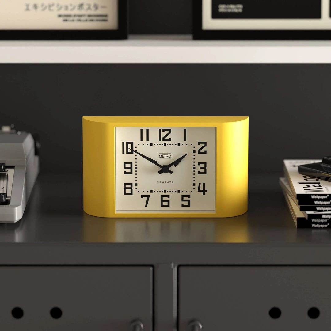 Newgate Mini Metro Retro Compact Bold Mantel Clock Yellow 22cm NG-MANMMET3CY 3