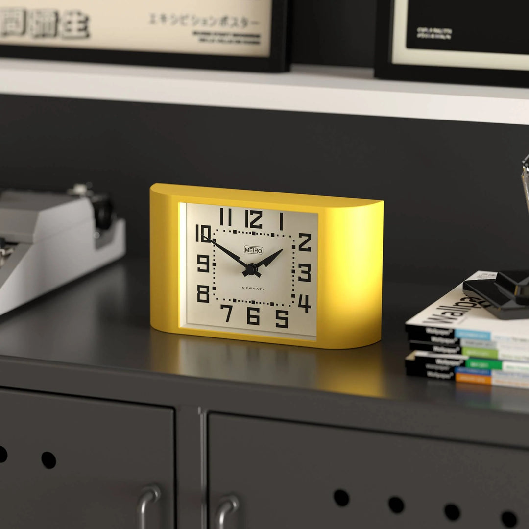 Newgate Mini Metro Retro Compact Bold Mantel Clock Yellow 22cm NG-MANMMET3CY 4