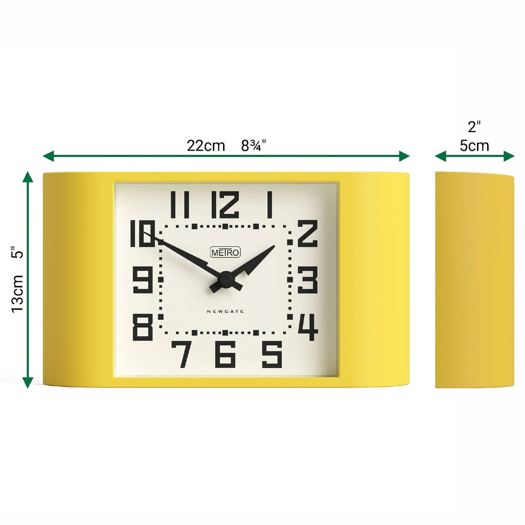 Newgate Mini Metro Retro Compact Bold Mantel Clock Yellow 22cm NG-MANMMET3CY 6