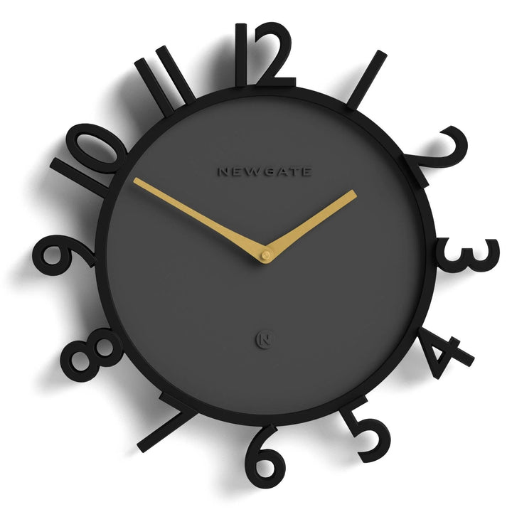 Newgate Monorail Sculptural 3D Numerals Wall Clock Black 40cm NG-MRAIL-K 1