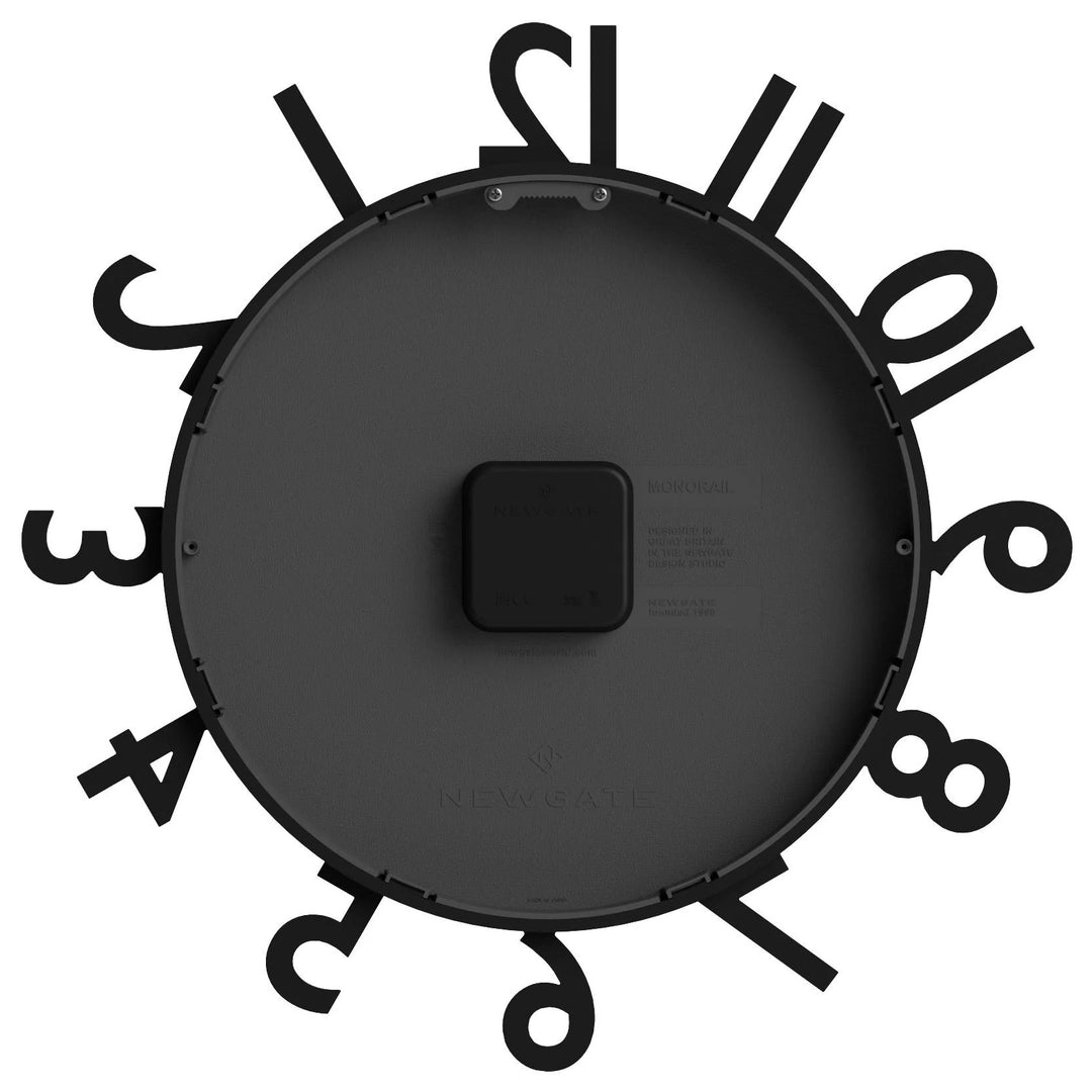 Newgate Monorail Sculptural 3D Numerals Wall Clock Black 40cm NG-MRAIL-K 7