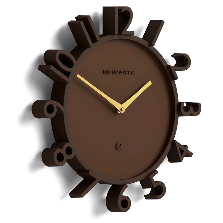 Newgate Monorail Sculptural 3D Numerals Wall Clock Mocha Brown 40cm NG-MRAIL-MB 2