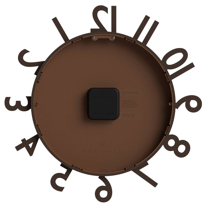Newgate Monorail Sculptural 3D Numerals Wall Clock Mocha Brown 40cm NG-MRAIL-MB 7