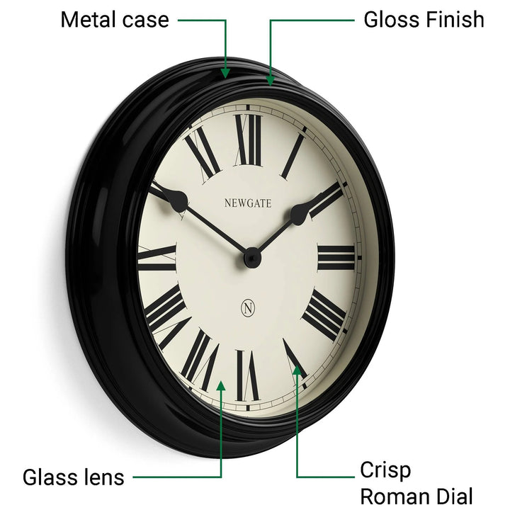 Newgate Notting Hill Metal Roman Numeral Wall Clock Black 45cm NG-NOTT321K 5