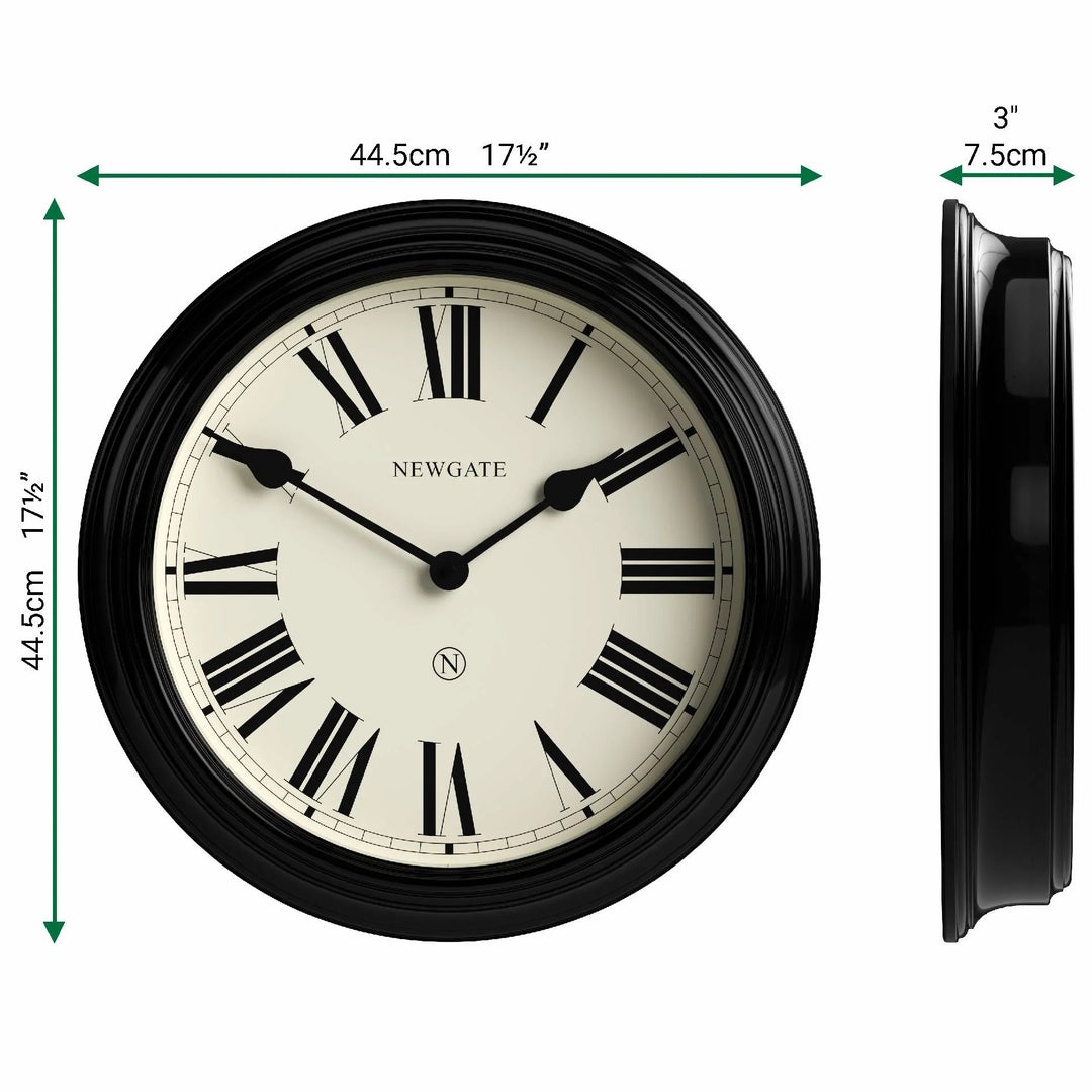 Newgate Notting Hill Metal Roman Numeral Wall Clock Black 45cm NG-NOTT321K 6