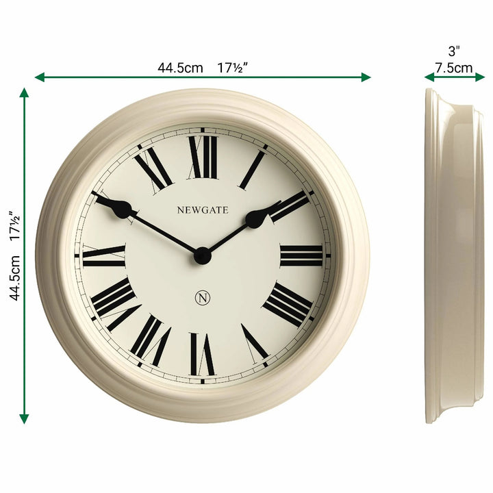 Newgate Notting Hill Metal Roman Numeral Wall Clock Cream 45cm NG-NOTT321VC 6
