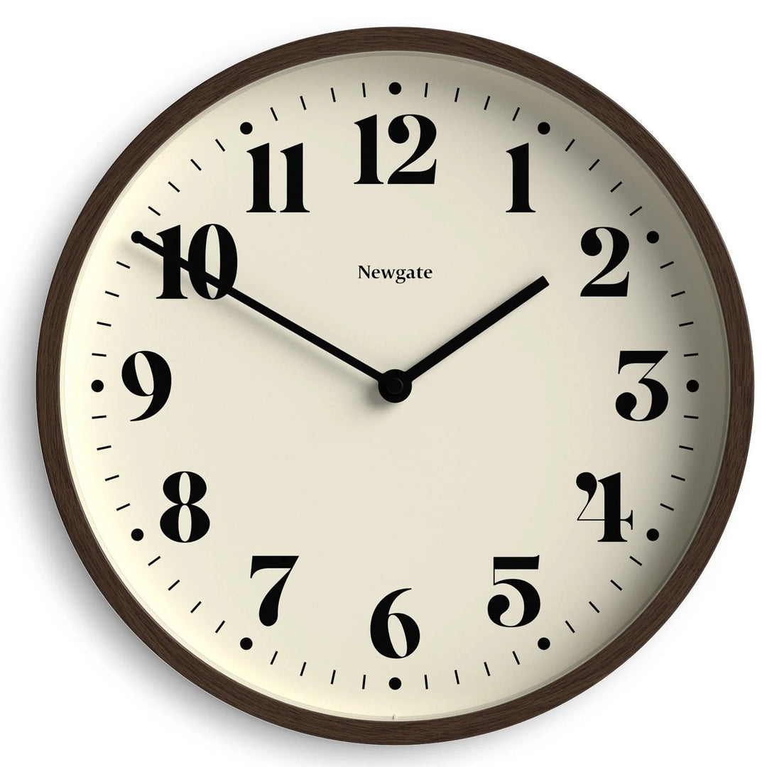Newgate Number Four Theatre Bold Wall Clock Dark Faux Wood 30cm NG-NUMFOU240DFW 1