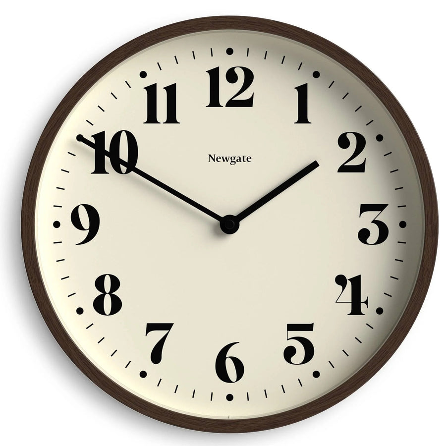 Newgate Number Four Theatre Bold Wall Clock Dark Faux Wood 30cm NG-NUMFOU240DFW 1