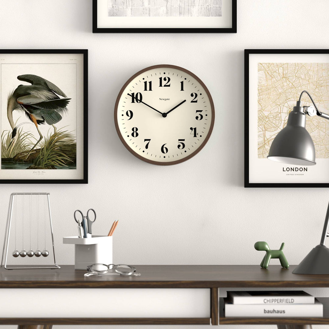 Newgate Number Four Theatre Bold Wall Clock Dark Faux Wood 30cm NG-NUMFOU240DFW 3