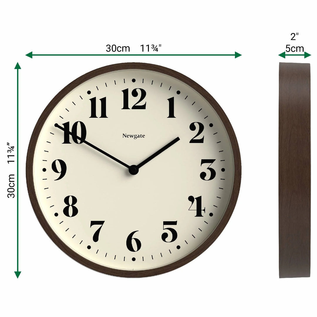 Newgate Number Four Theatre Bold Wall Clock Dark Faux Wood 30cm NG-NUMFOU240DFW 6