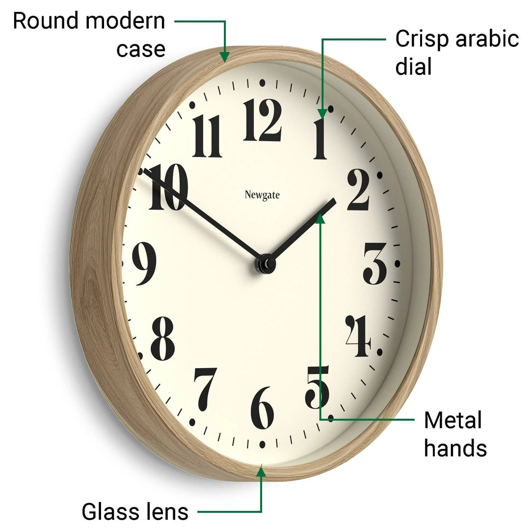 Newgate Number Four Theatre Bold Wall Clock Medium Faux Wood 30cm NG-NUMFOU240MFW 5