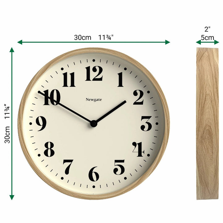 Newgate Number Four Theatre Bold Wall Clock Medium Faux Wood 30cm NG-NUMFOU240MFW 6