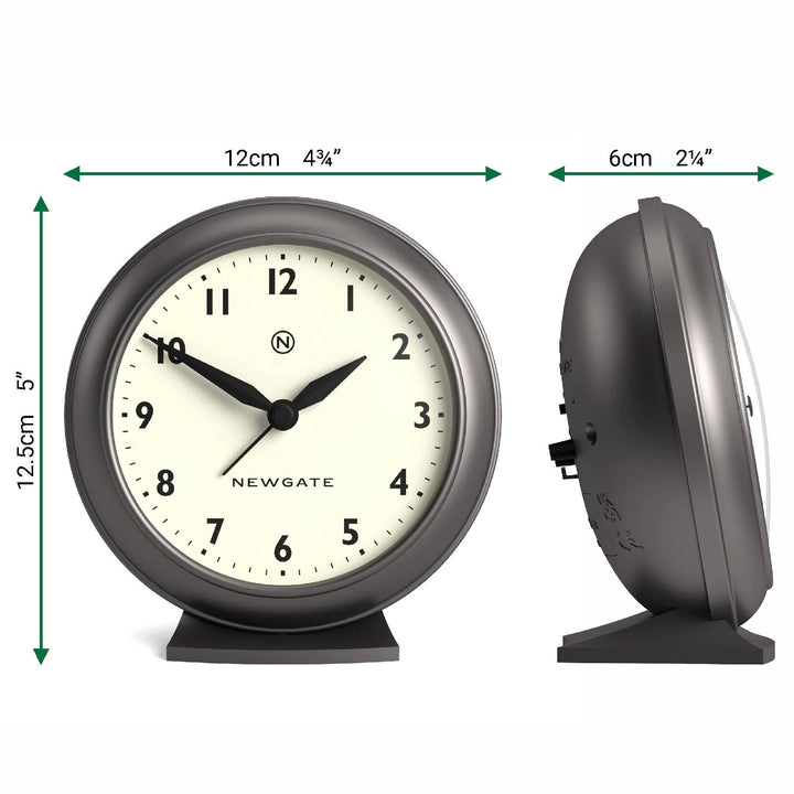 Newgate Pacific Domed Glass Retro Alarm Clock Graphite 13cm NG-ALMPAC13MGR 6