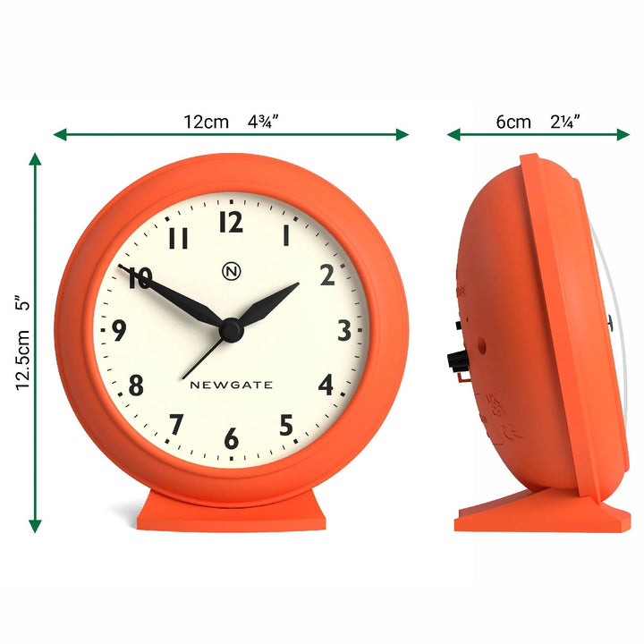 Newgate Pacific Domed Glass Retro Alarm Clock Orange 13cm NG-ALMPAC13PO 6