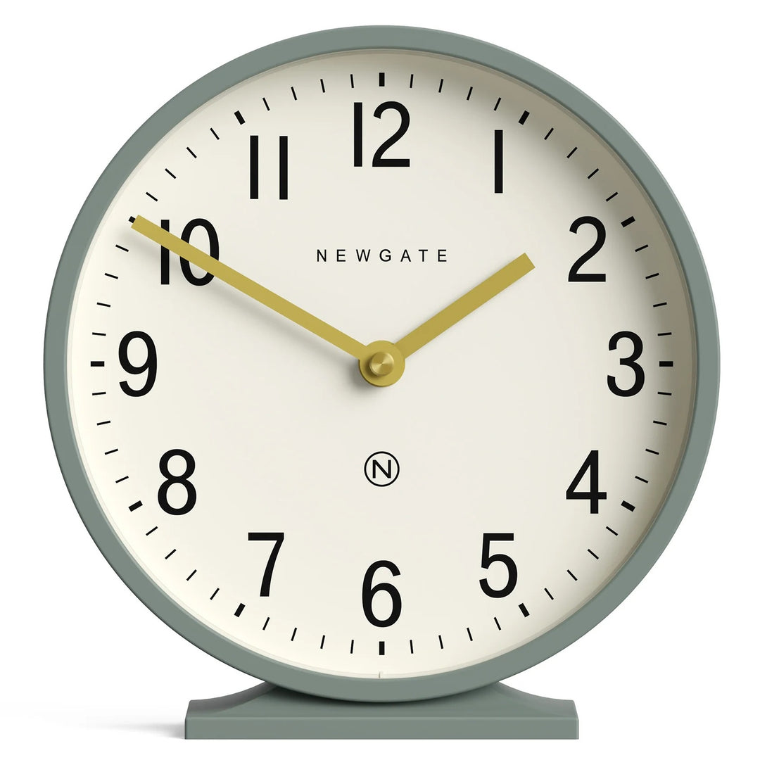 Newgate Q Minimalist Round Mantel Clock Asparagus Green 21cm NG-MANQ371ASG 1