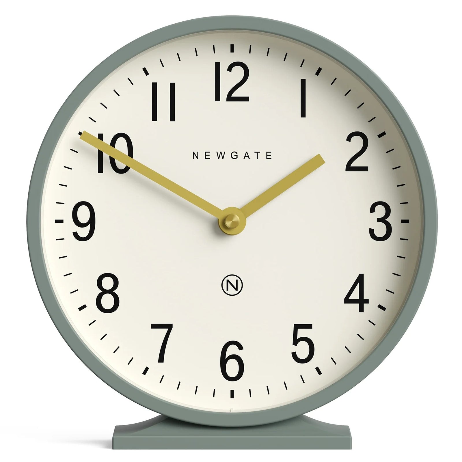 Newgate Q Minimalist Round Mantel Clock Asparagus Green 21cm NG-MANQ371ASG 1