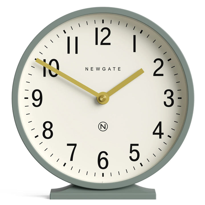 Newgate Q Minimalist Round Mantel Clock Asparagus Green 21cm NG-MANQ371ASG 1