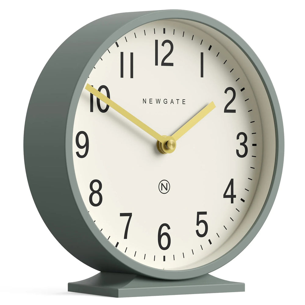 Newgate Q Minimalist Round Mantel Clock Asparagus Green 21cm NG-MANQ371ASG 2