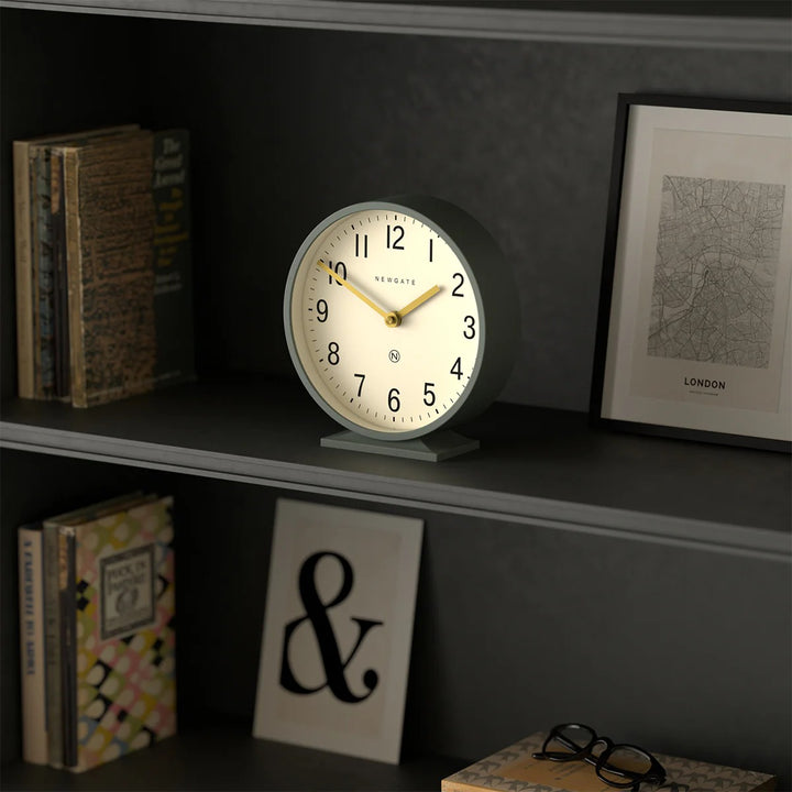 Newgate Q Minimalist Round Mantel Clock Asparagus Green 21cm NG-MANQ371ASG 4