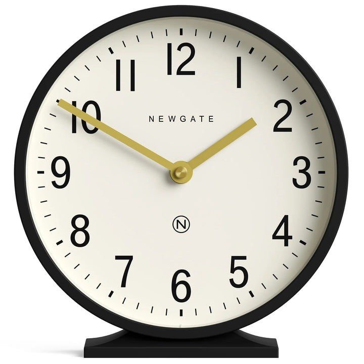 Newgate Q Minimalist Round Metallic Mantel Clock Black 21cm NG-MANQ371K 1