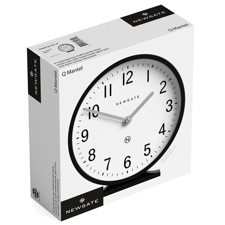 Newgate Q Minimalist Round Metallic Mantel Clock Black 21cm NG-MANQ371K 8