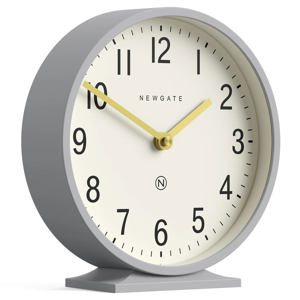 Newgate Q Minimalist Round Metallic Mantel Clock Clockwork Grey 21cm NG-MANQ371CGY 2