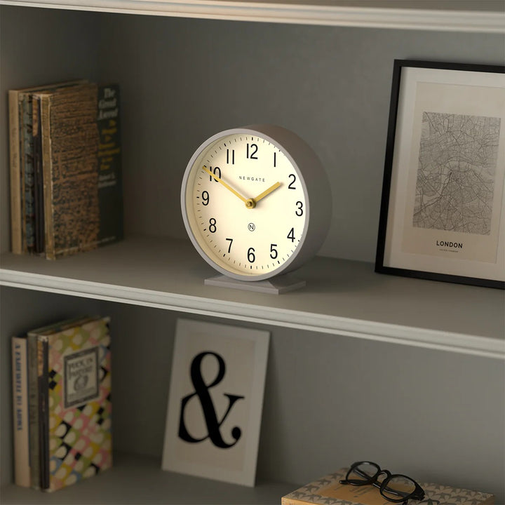Newgate Q Minimalist Round Metallic Mantel Clock Clockwork Grey 21cm NG-MANQ371CGY 4