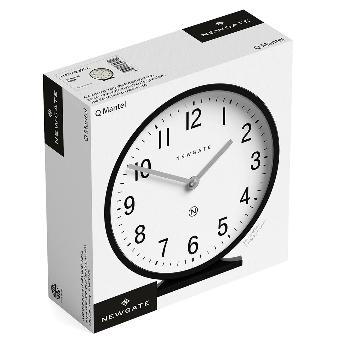 Newgate Q Minimalist Round Metallic Mantel Clock Clockwork Grey 21cm NG-MANQ371CGY 8
