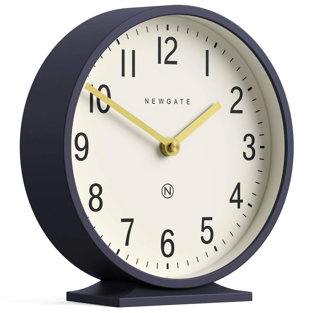 Newgate Q Minimalist Round Metallic Mantel Clock Petrol Blue 21cm NG-MANQ371PEBL 2