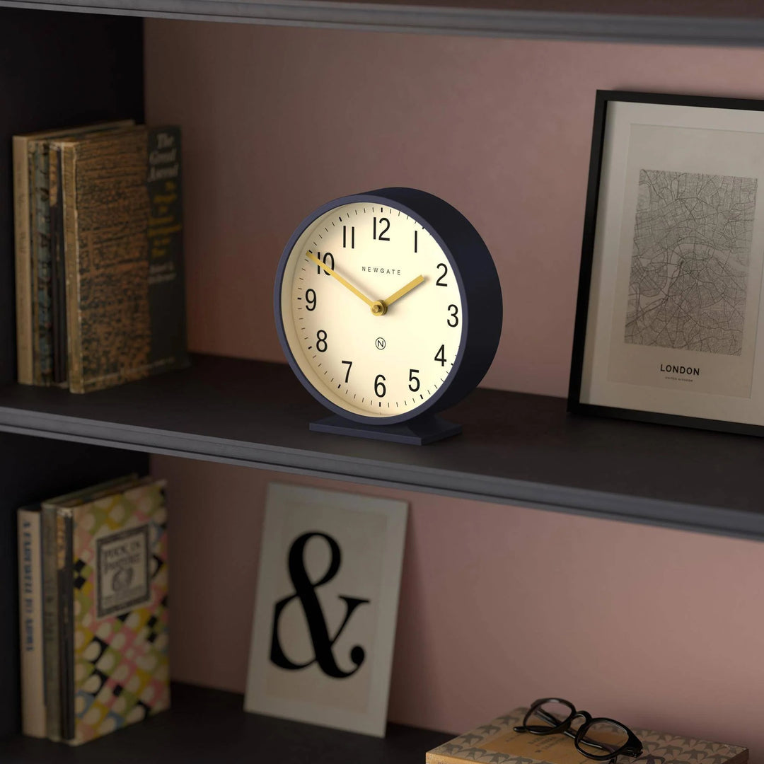 Newgate Q Minimalist Round Metallic Mantel Clock Petrol Blue 21cm NG-MANQ371PEBL 4