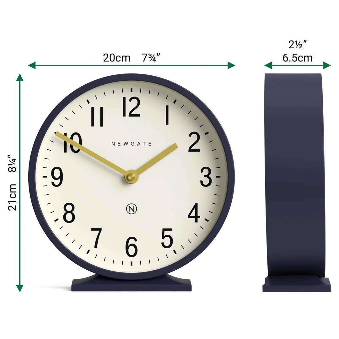 Newgate Q Minimalist Round Metallic Mantel Clock Petrol Blue 21cm NG-MANQ371PEBL 5