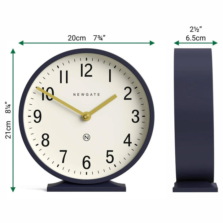 Newgate Q Minimalist Round Metallic Mantel Clock Petrol Blue 21cm NG-MANQ371PEBL 5