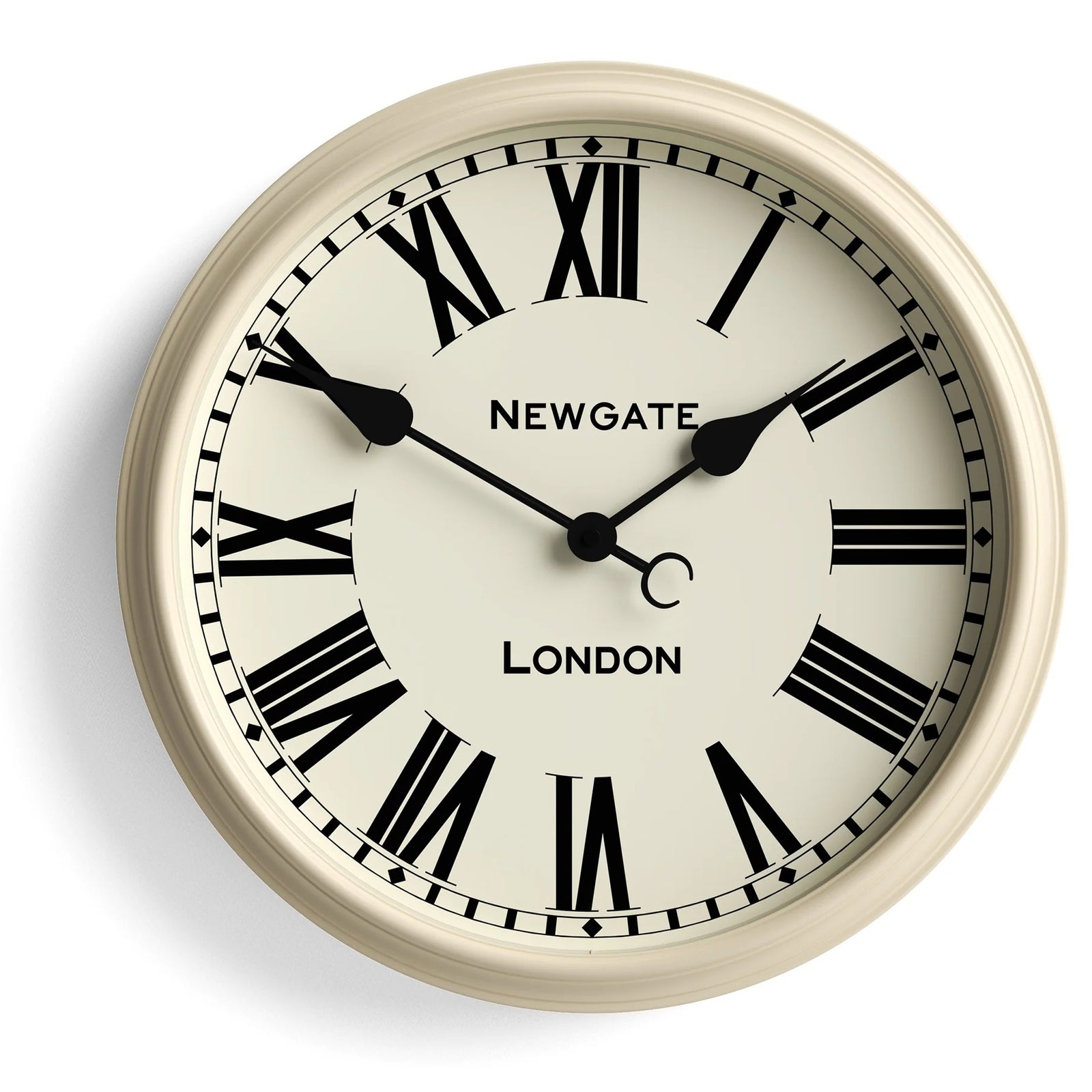 Newgate Spitalfields Metal Roman Numeral Glass Wall Clock Cream 40cm NG-SPIT16VC 1