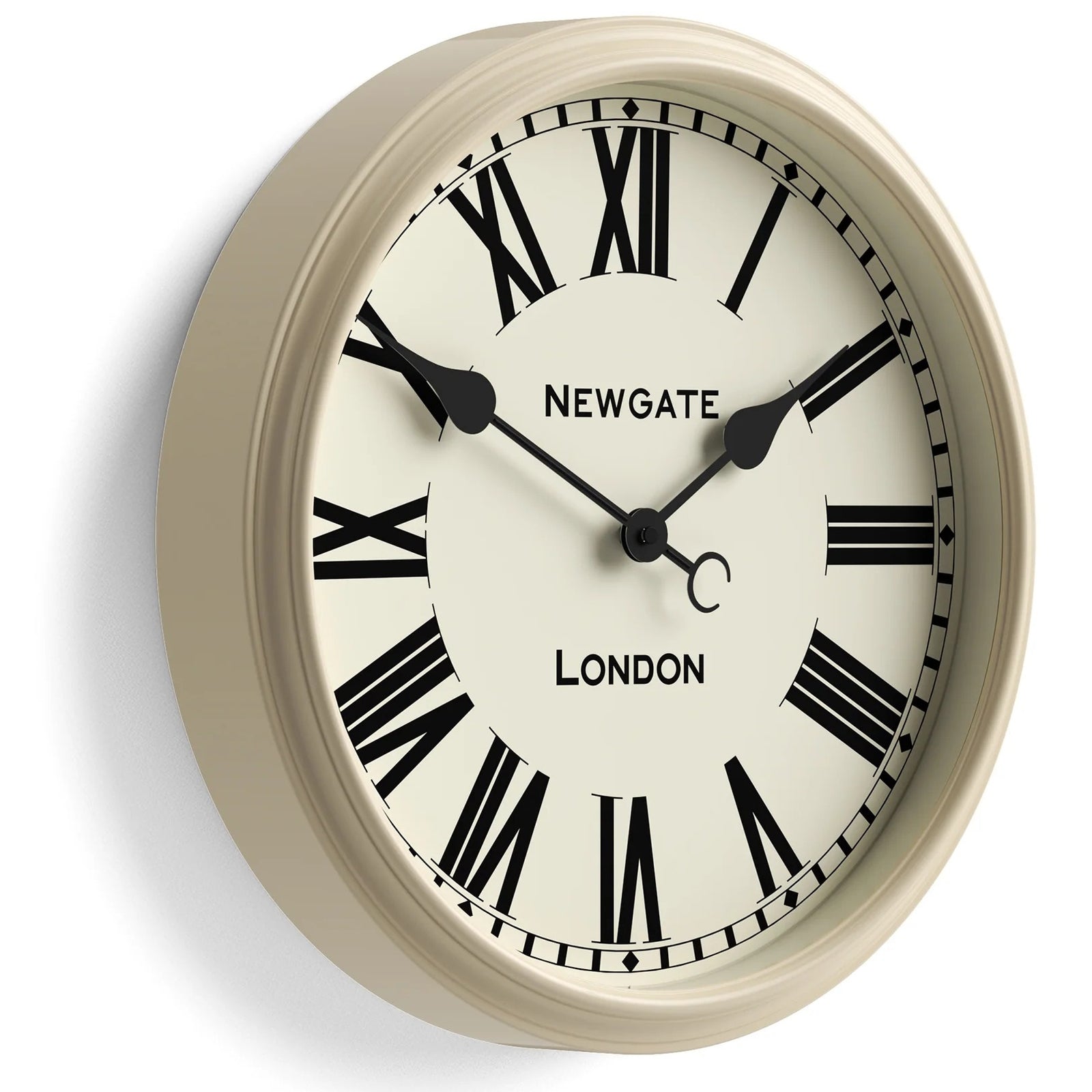 Newgate Spitalfields Metal Roman Numeral Glass Wall Clock Cream 40cm NG-SPIT16VC 2