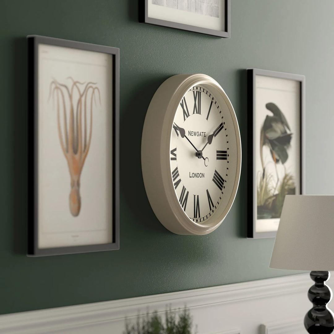 Newgate Spitalfields Metal Roman Numeral Glass Wall Clock Cream 40cm NG-SPIT16VC 4