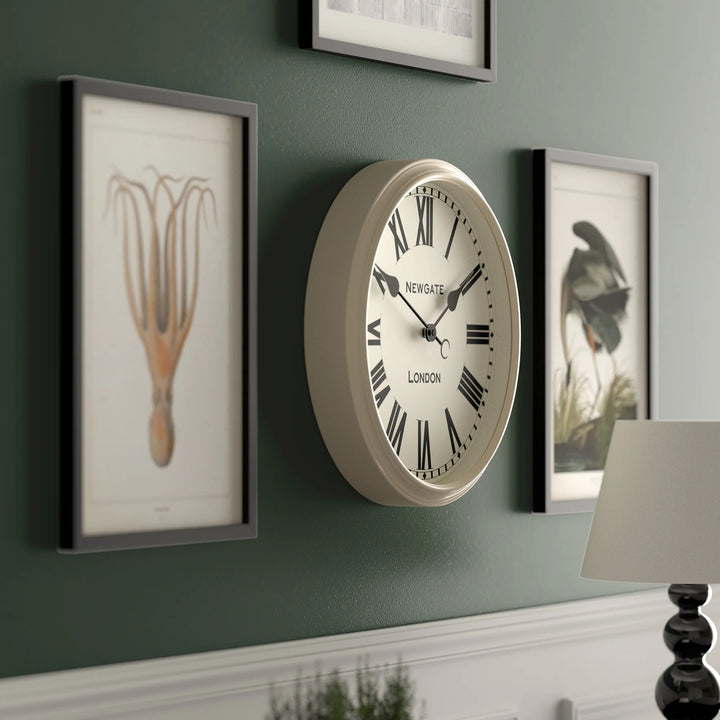 Newgate Spitalfields Metal Roman Numeral Glass Wall Clock Cream 40cm NG-SPIT16VC 4