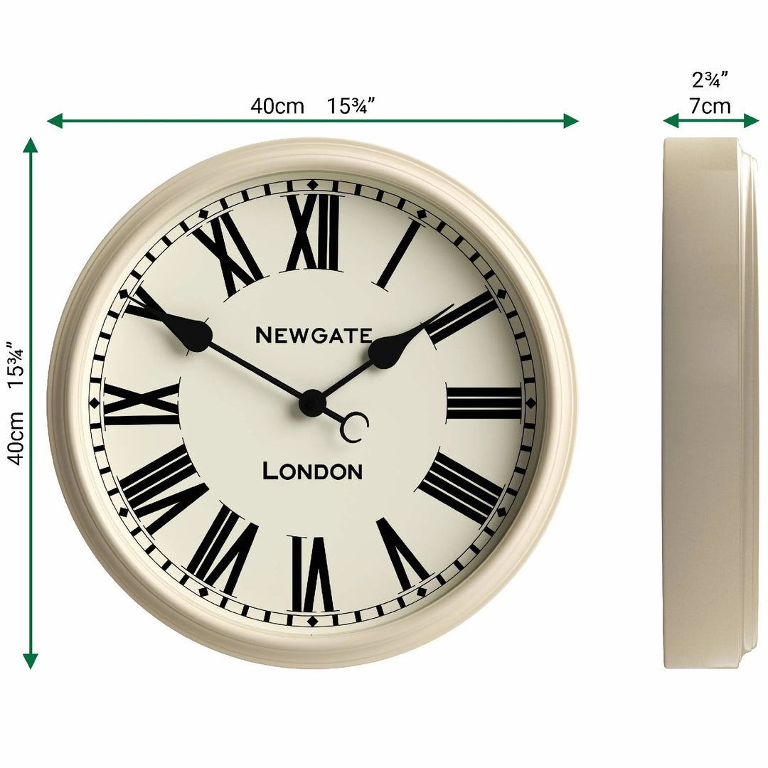 Newgate Spitalfields Metal Roman Numeral Glass Wall Clock Cream 40cm NG-SPIT16VC 6