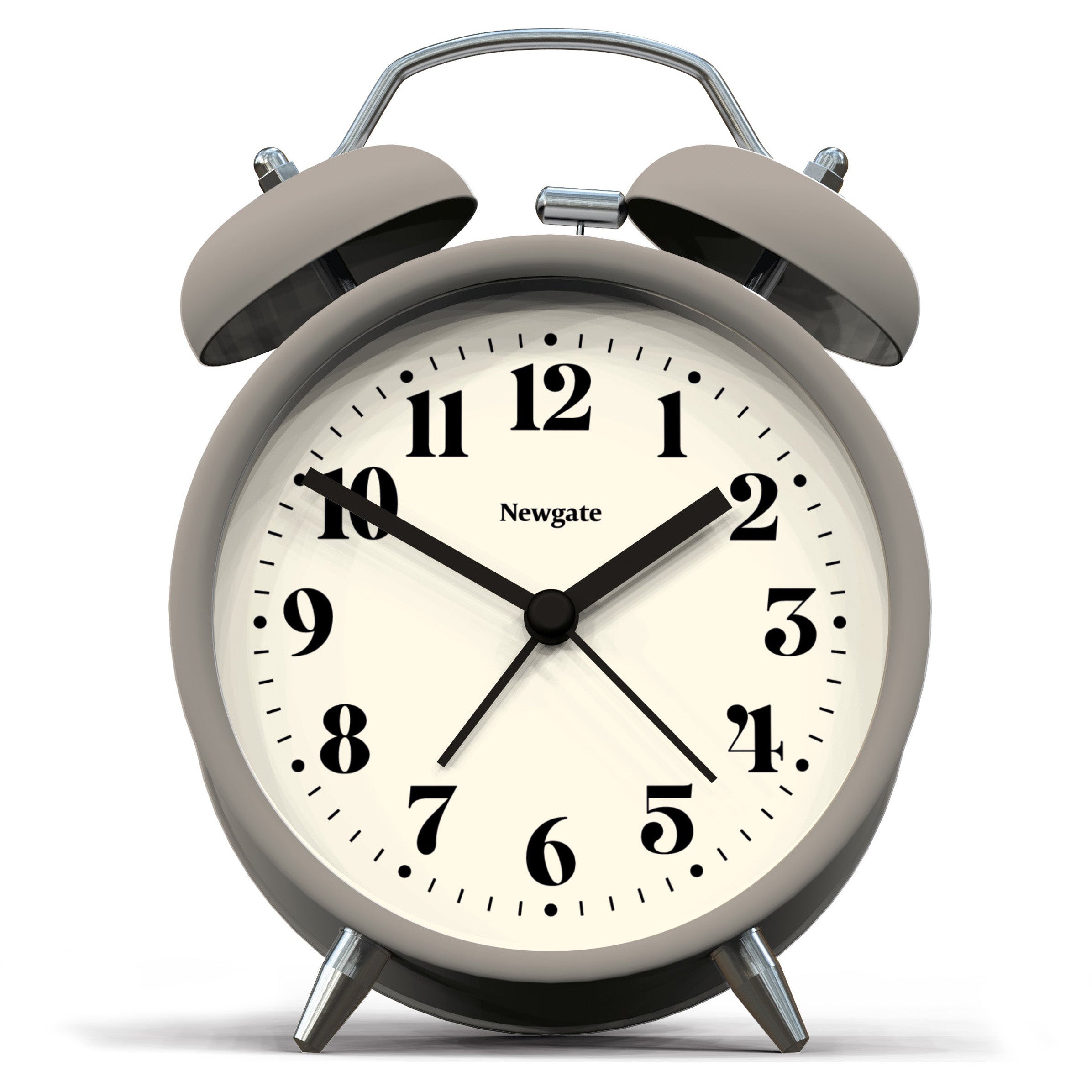 Clock Bell Newgate Theatre Twin Bell Alarm Clock Matte Stone Grey 13cm – Oh Clocks