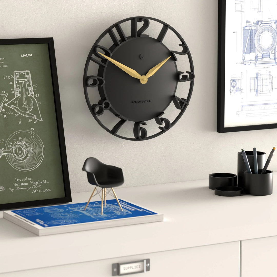 Newgate Time Traveller Open Skeleton Wall Clock Black 35cm NG-TIMET-K 4