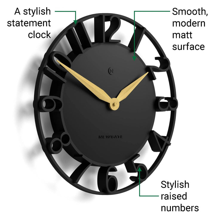 Newgate Time Traveller Open Skeleton Wall Clock Black 35cm NG-TIMET-K 5