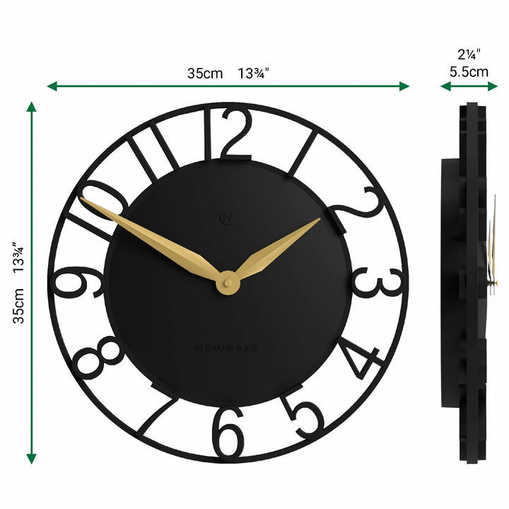 Newgate Time Traveller Open Skeleton Wall Clock Black 35cm NG-TIMET-K 6