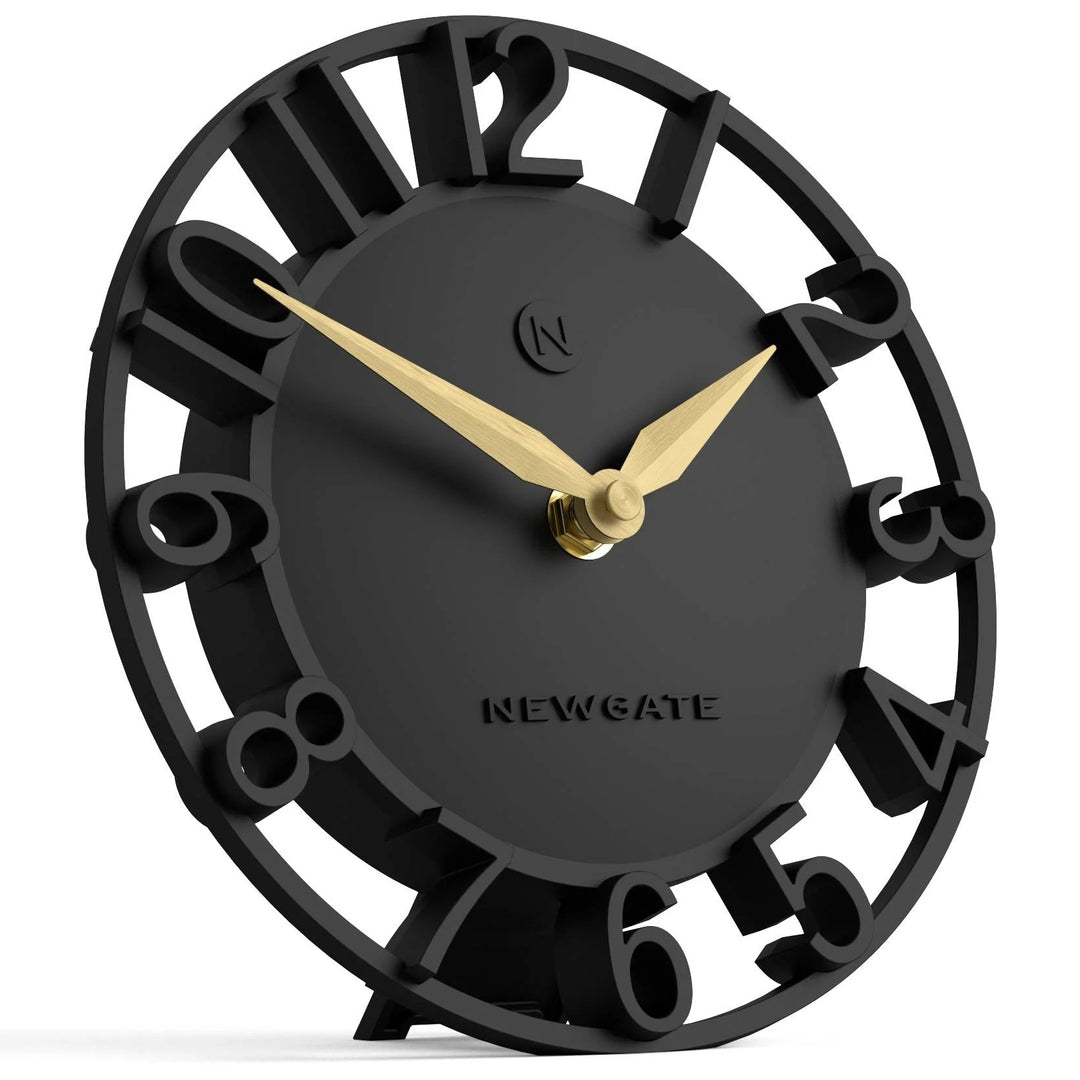 Newgate Timewarp Open Frame 3D Numerals Mantel Clock Black 18cm NG-MANTIMEW-K 2