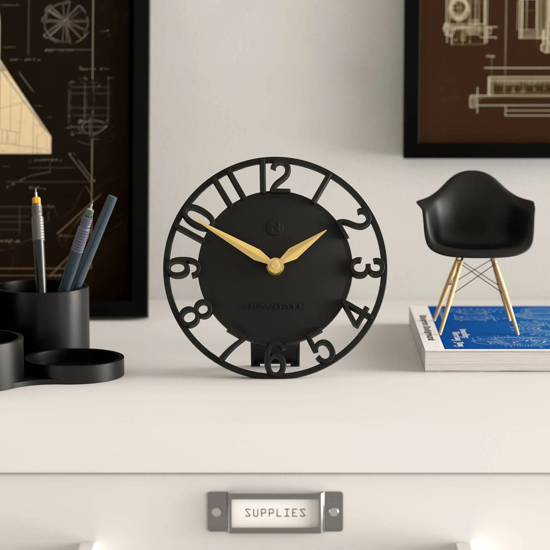Newgate Timewarp Open Frame 3D Numerals Mantel Clock Black 18cm NG-MANTIMEW-K 3