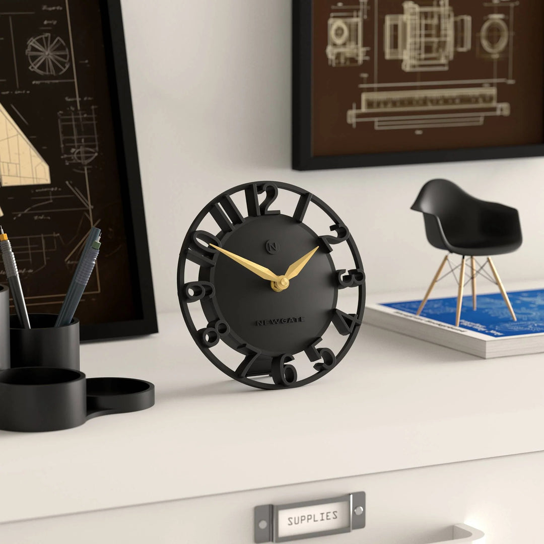 Newgate Timewarp Open Frame 3D Numerals Mantel Clock Black 18cm NG-MANTIMEW-K 4