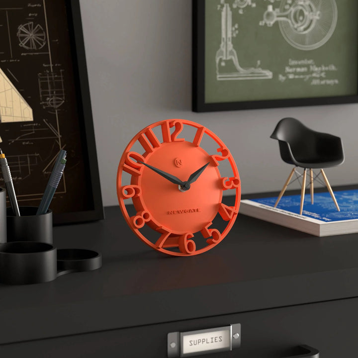 Newgate Timewarp Open Frame 3D Numerals Mantel Clock Orange 18cm NG-MANTIMEW-PO 4